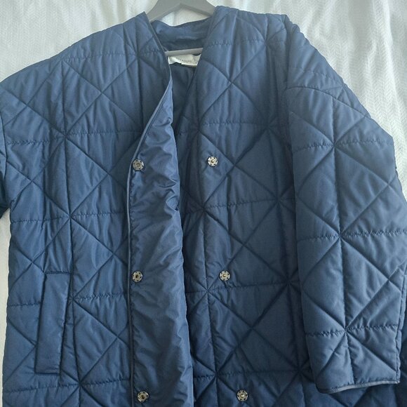 Navy Treasure & Bond Quilted Collarless Jacket 3X - Picture 4 of 13
